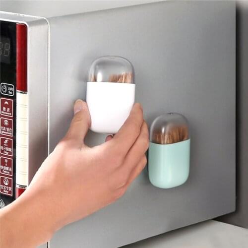 OTHERHOUSE 1Pc Magnetic Toothpick Holders ABS Toothpick Box Creative Toothpick Storage Box Toothpick Dispenser Fridge Magnet