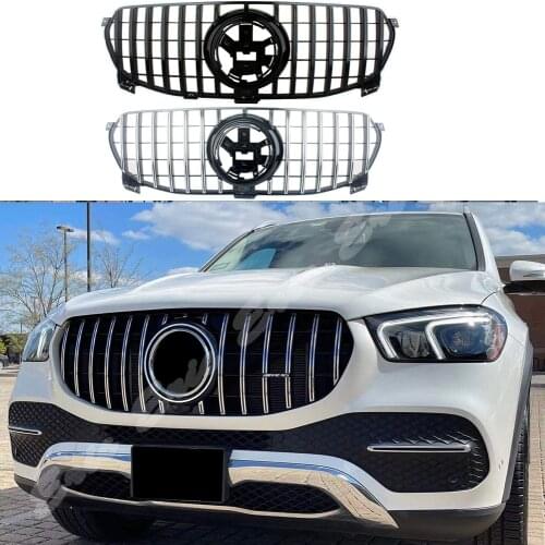 Car Front Racing Billet Bumper Mesh Grill Bar Vent Upper Cover For Mercedes-Benz W167 GLE-Class 2020 2021 GTR General