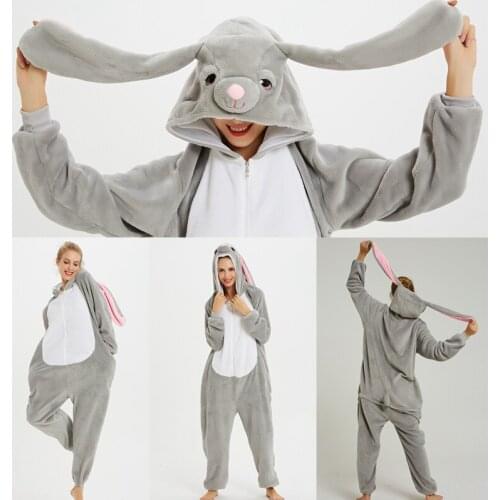 Winter Kigurumi Pajamas Unicorn Girls Boy Cartoon Anime Stich Panda Onesie Kids Sleepwear Flannel Warm Jumpsuit Children Pajamas