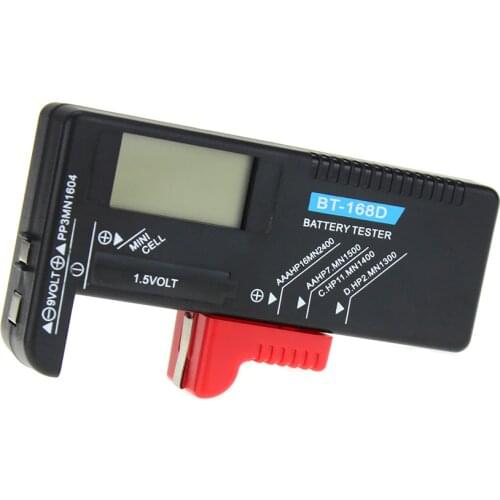 Portable Digital Battery Tester BT-168D Volt Checker for 9V 1.5V Button Cell Rechargeable AAA AA C D Universal Battery Teste