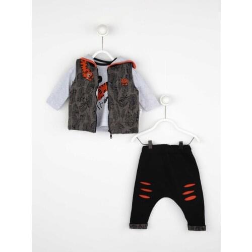 Gray Seasonal Male Baby Vest Suit