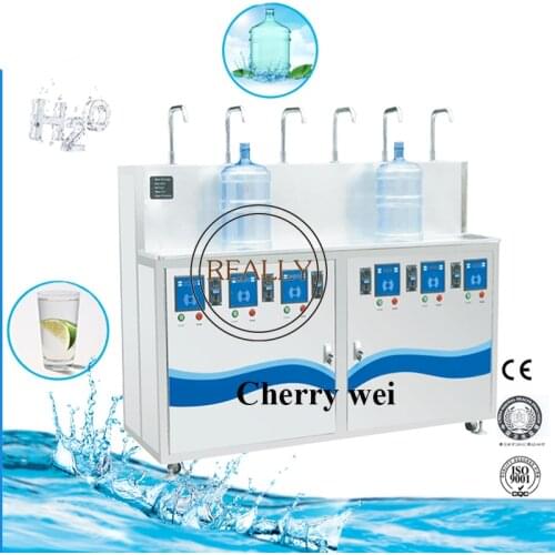 Six Outlets Pure Water Vending Machine /coin and bill acceptor Purified water dispenser vending machine