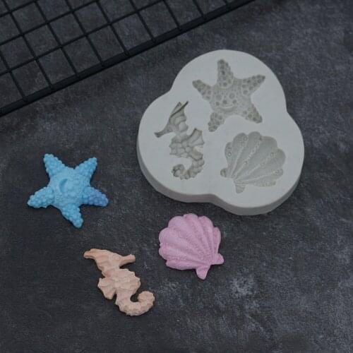 Starfish Silicone Mold Sugarcraft Fondant Cake Decorating Tools Gumpaste Chocolate Shell Sea Horse Molds