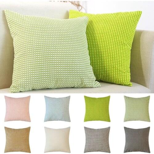 Nordic Plush Cushion Cover Solid Color Pillow Case for Living Room 45*45 Decorative Pillows Green Pillowcase for Home Decor