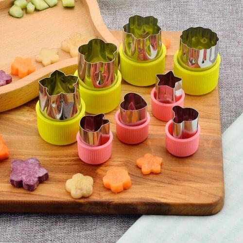 8Pcs/Set Stainless Steel Slicer Cute Flower Love Heart Shape Fruit Vegetable Cutter Slicer Kitchen Accessories Gadgets