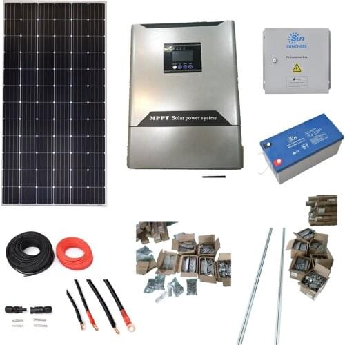Solar Panel Complete Set Kits 5KW 10KW Solar Electricity Generating System Lithium Monocrystalline Silicon Normal for Home Black