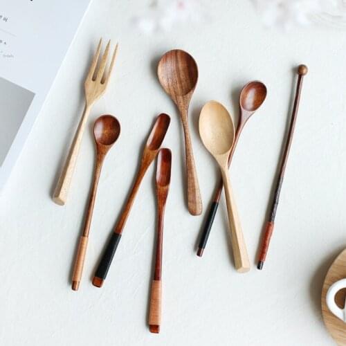 Japanese log spoon Fork coffee mixing spoon rice spoon fork spoon set 24 optional S-33
