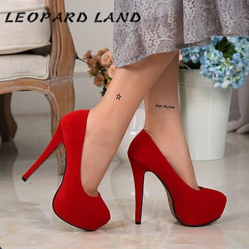 LEOPARD LAND 2020 New Super High Heel Womens Shoes Waterproof Platform Single Shoes Hate High Sexy 14 Cm Large Size High Heels
