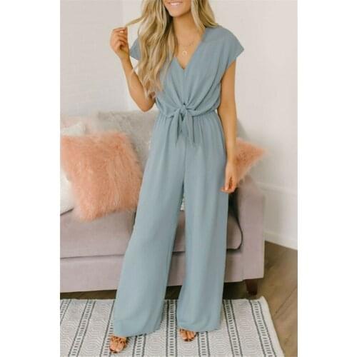 Women Playsuit Bodysuit Jumpsuit Female Wide Leg Long Playsuit Ladies Evening Party Summer Jumpsuit
