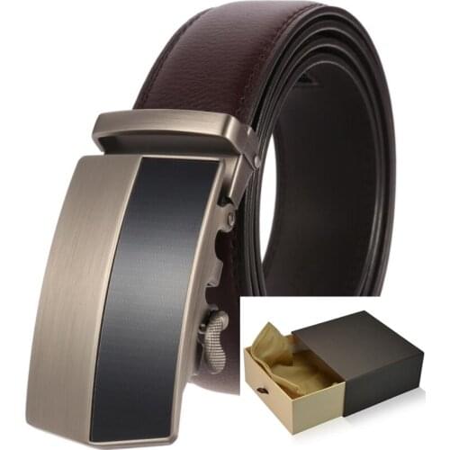 ZPXHYH Famous Brand Belt Men Top Quality Genuine Luxury Leather Belts for Men,Strap Male Metal Automatic Buckle mens belts