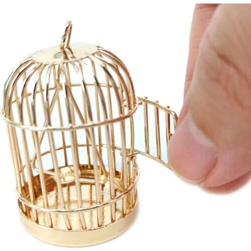 1:12 Dollhouse miniature furniture metal bird cage for dollhouse decor Dollhouse birdcage