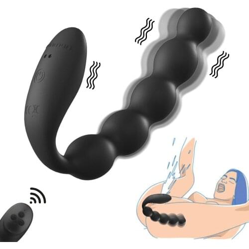 10 Frequency Anal Bead Vibrator Soft Silicone Anal Plug Female Masturbator Butt Plug G-spot Vagina Stimulator Prostate Massager