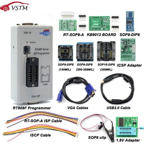 2019 New Arrival RT809F LCD Display ISP Programmer Module With SOP8 Test Clip 1.8V Adapter TSSOP8/SSOP8 11 Adapters