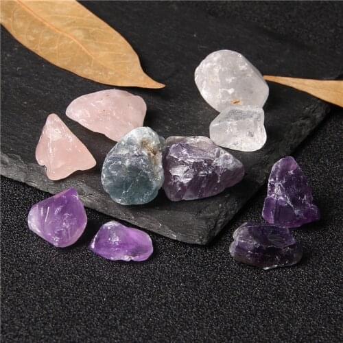 50g Mixed Amethyst Fluorite Rose Quartz Ore Crystal Repair Rock Mineral Specimen Collection Home Decor Crushed Healing Stone