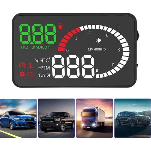 3.5 Inch Auto Electronic Speedometer Car OBD2 Gauges Windshield Projector Overspeed Warning HUD Head Up Display Smart Car System