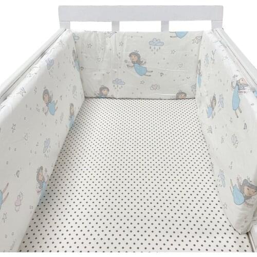 Baby Crib Bumper For Newborns Soft Cotton girl Bed Bumper Detachable Zipper Baby Room Decoration Infant Cot Protector 1Pcs 200cm