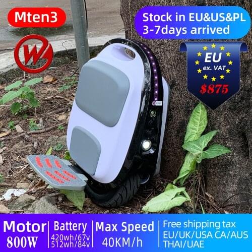 GotWay Mten3 Electric Unicycle One Wheel Scooter Self Balancing Vehicle 10inch 420WH 800W Motor,Max Speed 40km/h+,Wight 10.8kg