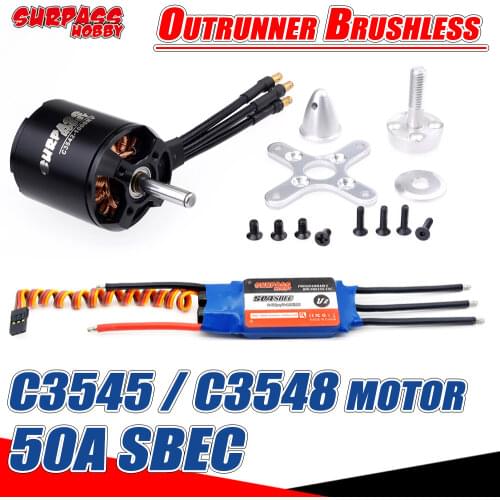 SURPASS HOBBY C3542 C3548 Outrunner Brushless Motor SBEC 50A Brushless ESC for RC Airplanes Fixed-wing Warbirds Multicopter DYS