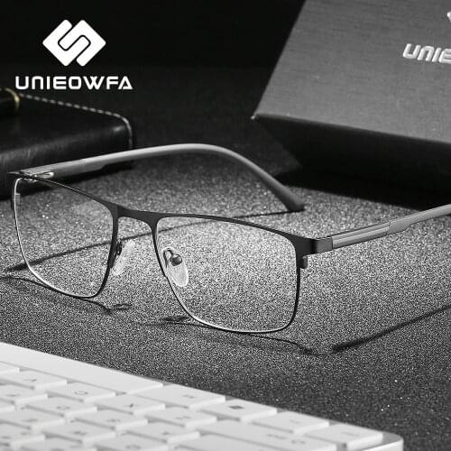 Myopia Optical Eyeglasses Frame Men Custom Prescription Glasses Frame Male Korea Rectangle Stainless Steel Spectacles Frame 2021