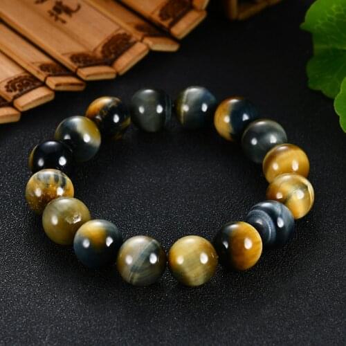 High Quality 6-12 mm Dream Tiger Eye Bracelets Fashion AAA Natural Stone Round Beads Elasticity Rope Bracelet Men Women Gifts