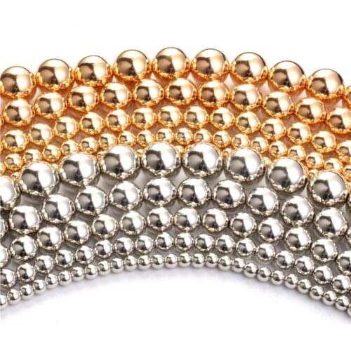 4 6 8 10 12mm 30-300pcs Gold/Silver/Gun-Metal Plated CCB Round Seed Spacer Beads For Fashion Jewelry making DIY
