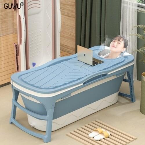 Cordial Shining Folding Adult BathTub Bucket Thicken Plastic Barrel Sweat Steaming Home Bath Tub