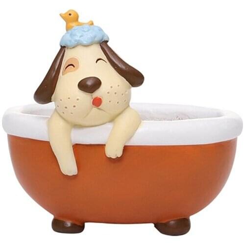 Flower Pot Cute Dog Flower Planters Home Gardening Desktop Resin Succulent Flower Pot Decoration Durable Dropshipping