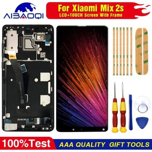 AiBaoQi For 5.99'' Xiaomi Mi Mix 2s LCD&Touch screen Digitizer with frame assembly lcd screen display replacment tools