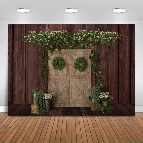 Photography Background christmas brown rustic wood Green Christmas wreath photo background studio newborn portrait photo shoot