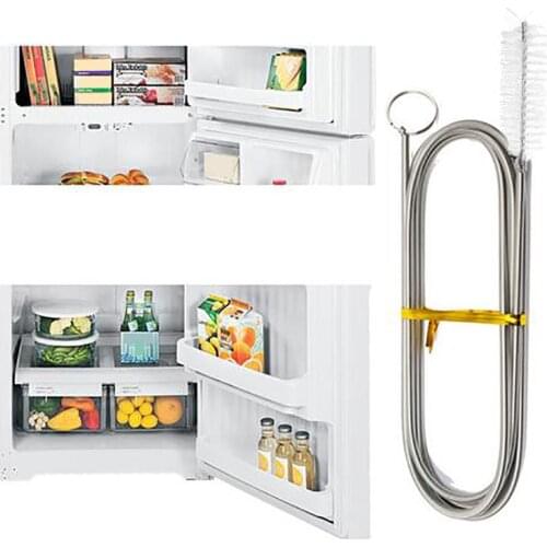 155cm Refrigerator Drain Pipe Cleaning Brush Stainless Steel Kitchen Sink Hoses Aquarium Water Filter Bendable Cleaning Brush