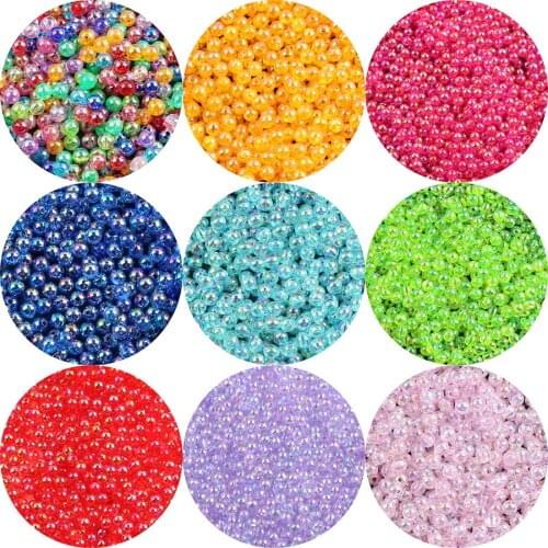 Round Pearl Beads Dark Blue Acrylic Beads Loose Spacer Beads for Jewelry Making DIY Charms Bracelet Necklace Crafts 6/8/10mm