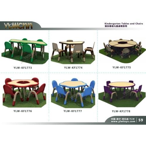 High quality kindergarten round plastic table with chairs for studying,baby writing table and chairs