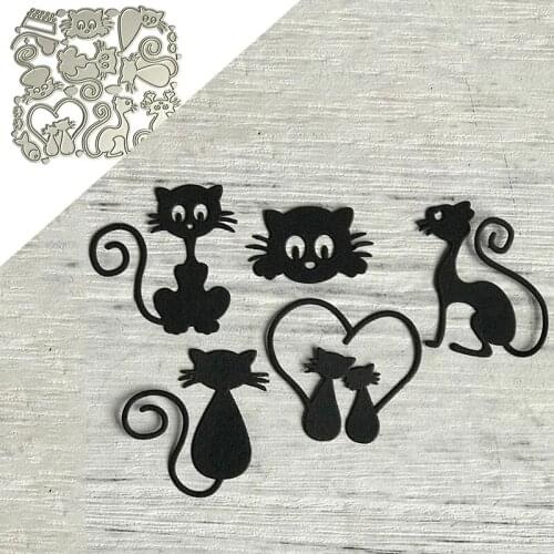 Peeking Cat Metal Cutting Dies Craft Stencil Templates for Diy Scrapbooking Album Paper Card Making Embossing Dies New Arrival