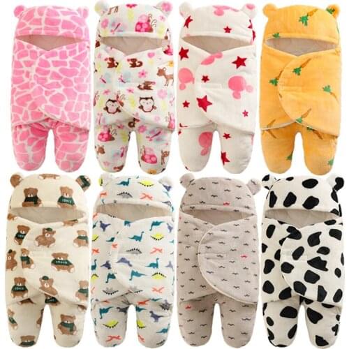 Infant Boys Girls ClothesSleeping Nursery Wrap Swaddle Baby Sleeping Bag Ultra-Soft Fluffy Fleece Newborn Receiving Blanket