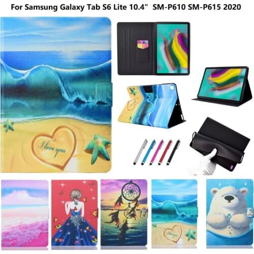 Fashion Kids Pattern Caqa For Samsung Galaxy Tab S6 Lite 10.4 SM-P610 SM-P615 2020 Stand Funda For Galaxy Tab S6 Lite Case + Pen
