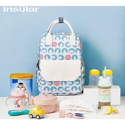 Insular Fashion Nappy Backpack Bag for Mummy Maternity Bag for Stroller Bag Large Capacity Baby Nappy Bag Organizer