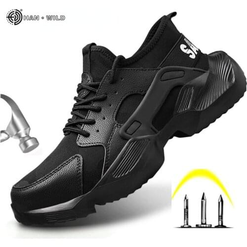 Men Work Safety Shoes Anti-puncture Working Sneakers Male Indestructible Work Shoes Men Boots Lightweight Men Safety Boots