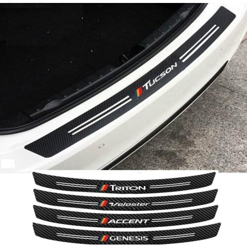 Carbon fiber car rear bumper sticker for Hyundai i10 i20 i30 i40 ix35 TUCSON Elantra SONATA GENESIS SOLARIS VEOSTER TRITON ACCEN