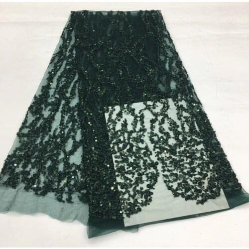 Nigeria Mesh Lace Fabric African Handmade Beaded Lace Fabric High Quality French Tulle Lace Fabric For Bride XX4600