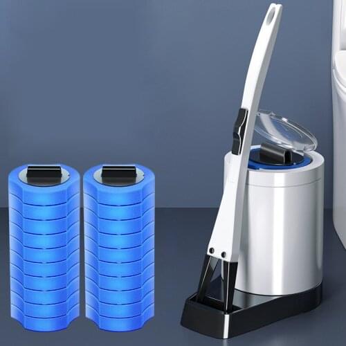 Long Handle Disposable Toilet Cleaning Brush with Disinfecting Refill Heads and Holder Escobilla Wc Home Cleaning Tools