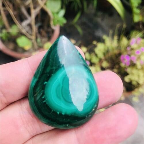 Real Natural Stone polishing green Malachite raw Quartz Stone Pendant for necklace 1pcs
