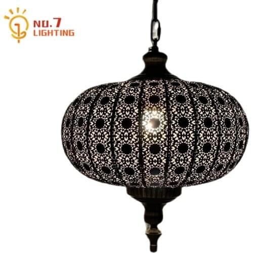 Moroccan Lamp Retro Vintage Hollowed Out Pendant Lights Exotic Southeast Asian Hanging Lamp Bedroom Restaurant Cafe Hotel Bar