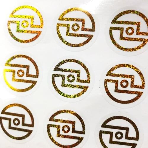 Custom Laser Stickers Foil Gold Holographic Labels Lashes and Cosmetic Box holography Transparent Logo Stickers