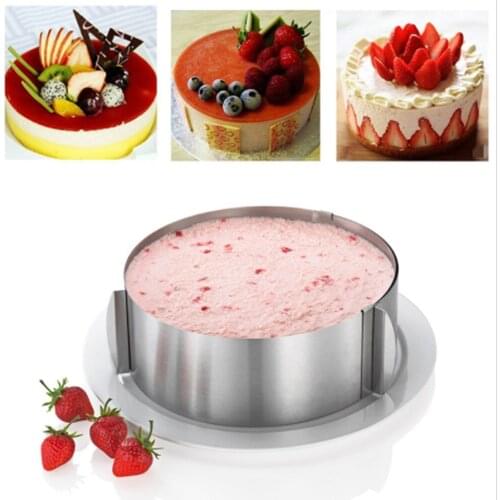 Adjustable Mousse Round Cake Molds Stainless Steel Baking Moulds Kitchen Dessert Cake Decorating Tools
