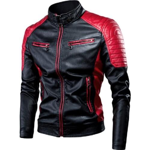 RUANDAI Men's Faux Leather Jackets