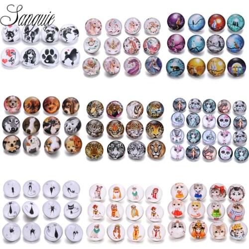 Mix Animal series 10pcs/lot 18mm glass snap button ginger animal skin Fit 925 Bracelet necklace snap jewelry