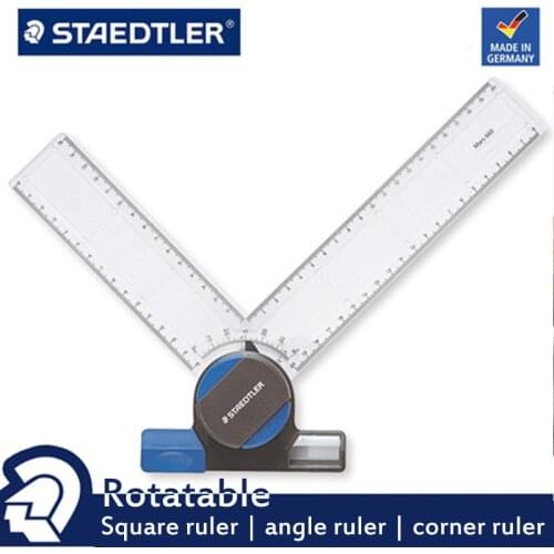 STAEDTLER 660 20 Rotatable / Right Angle / Angle Ruler / Corner Ruler Measuring Tool Suitable for Design Drawing, Etc