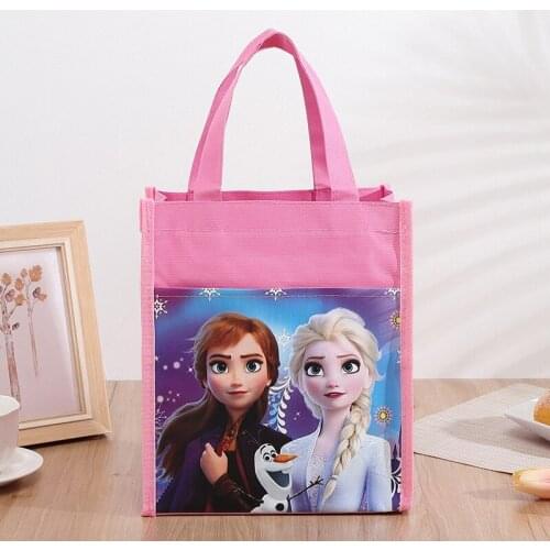 Disney Frozen Waterproof Cute Tote Bag Lunch Box Bag Cartoon Student Lunch Bag Children Handbag Mickey mouse