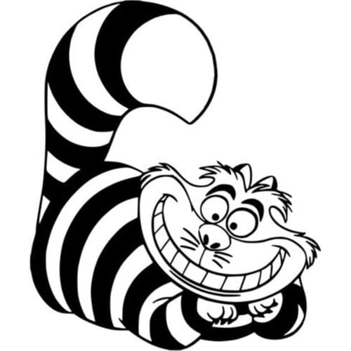 High Quality Cheshire Cat Funny Cartoon Car Sticker Lovely Classic Animal Decorative Window Decals Accessories Apply To Car Door