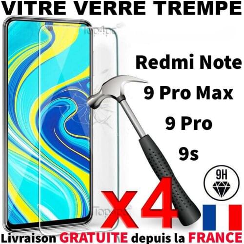Lot 4 - tempered glass for xiaomi redmi note 9s 9 Pro 9 Pro Max glass protection
